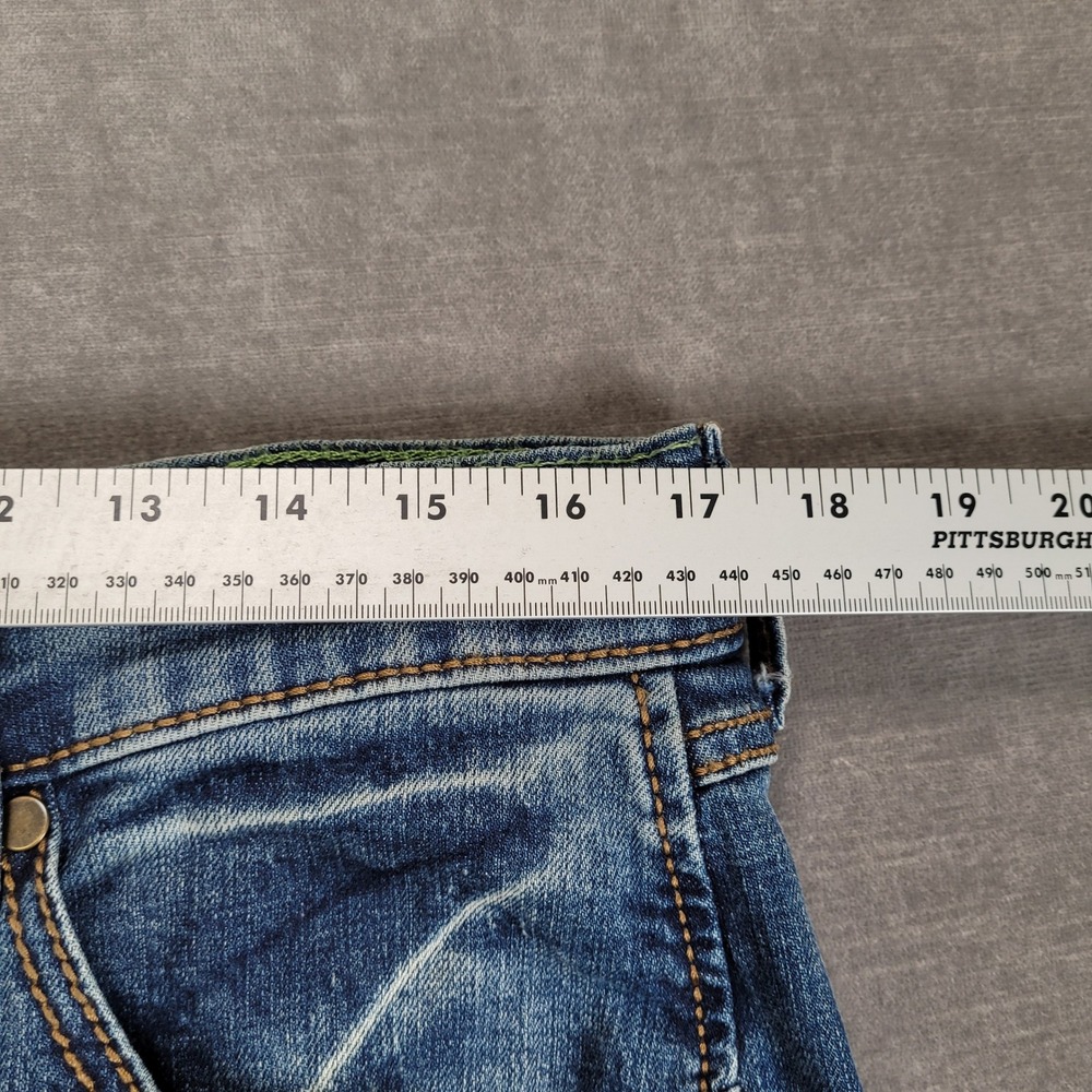 Wrangler Mens Slim Straight Blue Jeans 34x32 Medium Wash Denim Pants - Picture 6 of 8